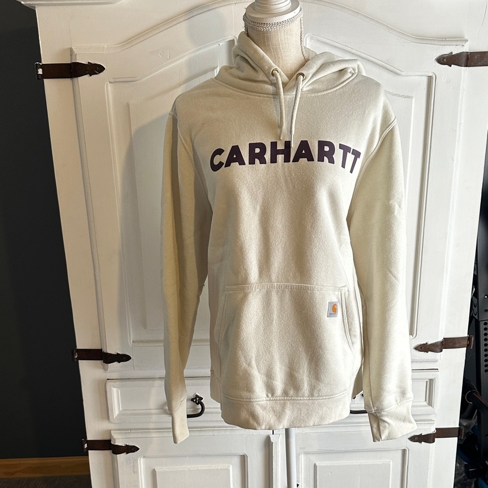 Carhartt Cream Hoodie with Logo